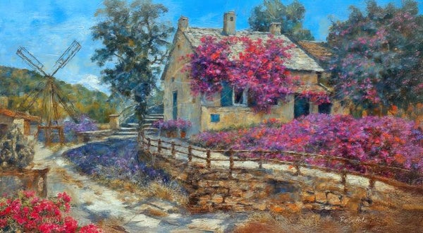 “Casa tra le Bouganville” 120X66 cm.