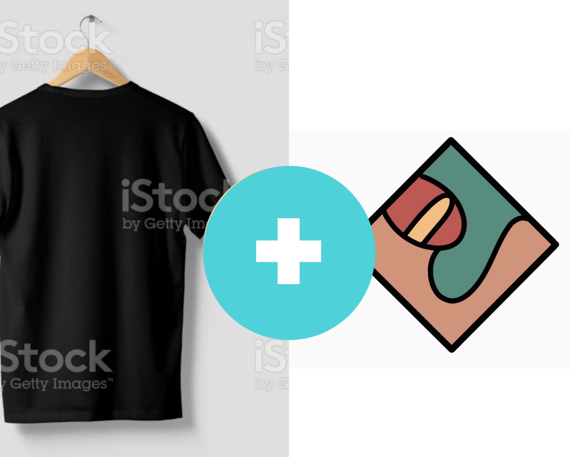 T-shirt (noir) + Stickers thermocollants