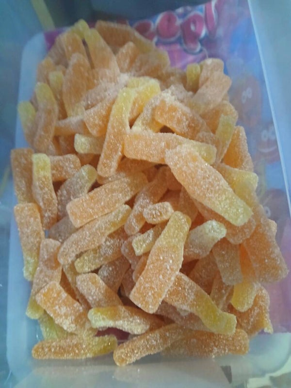 Bouteille sucrée goût orange halal 100g