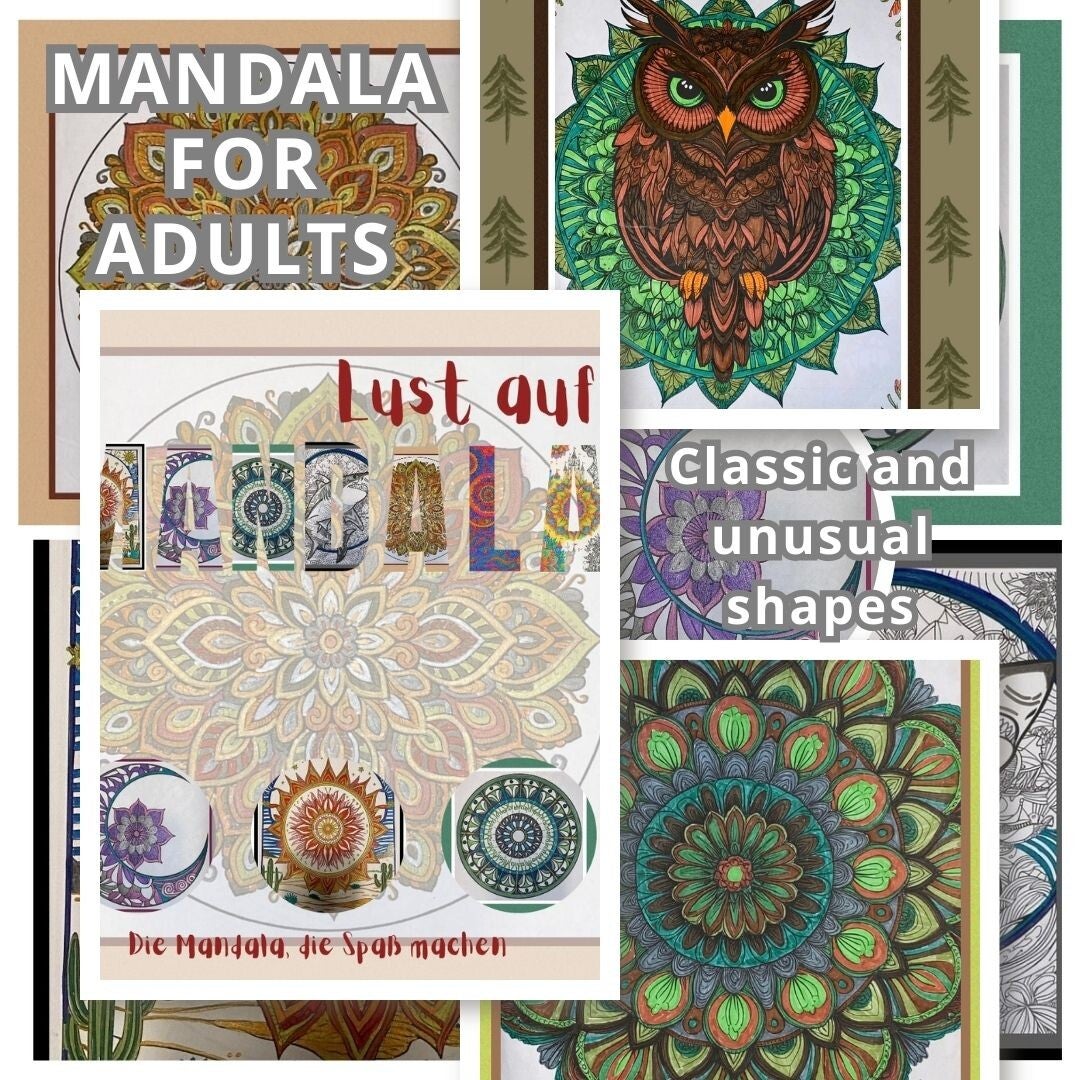 Anspruchsvolles Mandala Malbuch für Erwachsene & Jugendliche / 40 Printable Coloring Pages / Tiere, Blumen, Sehenswürdigkeiten / Instant PDF