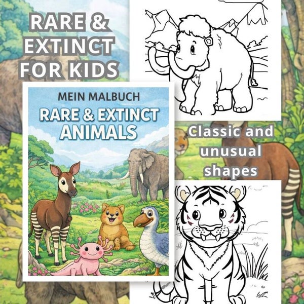 KIDS – Rare & Extinct Animals Coloring Book