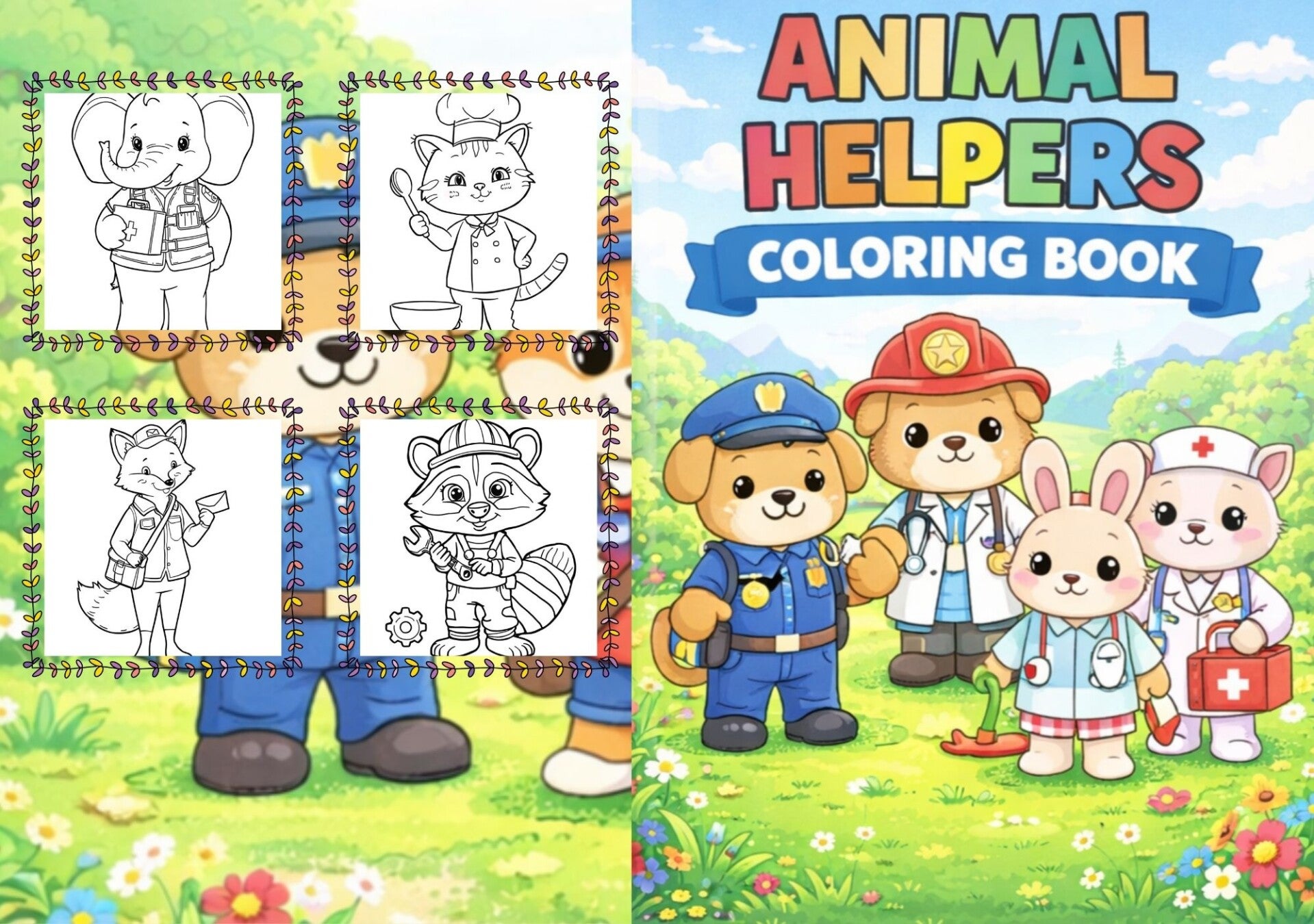 Wenn Tiere zur Arbeit gehen – Ein niedliches Malbuch für Kinder 40 lustige Tierberufe zum Ausmalen | Lernen Sie, dass jeder Beruf wichtig ist Jeder Beruf ist wichtig