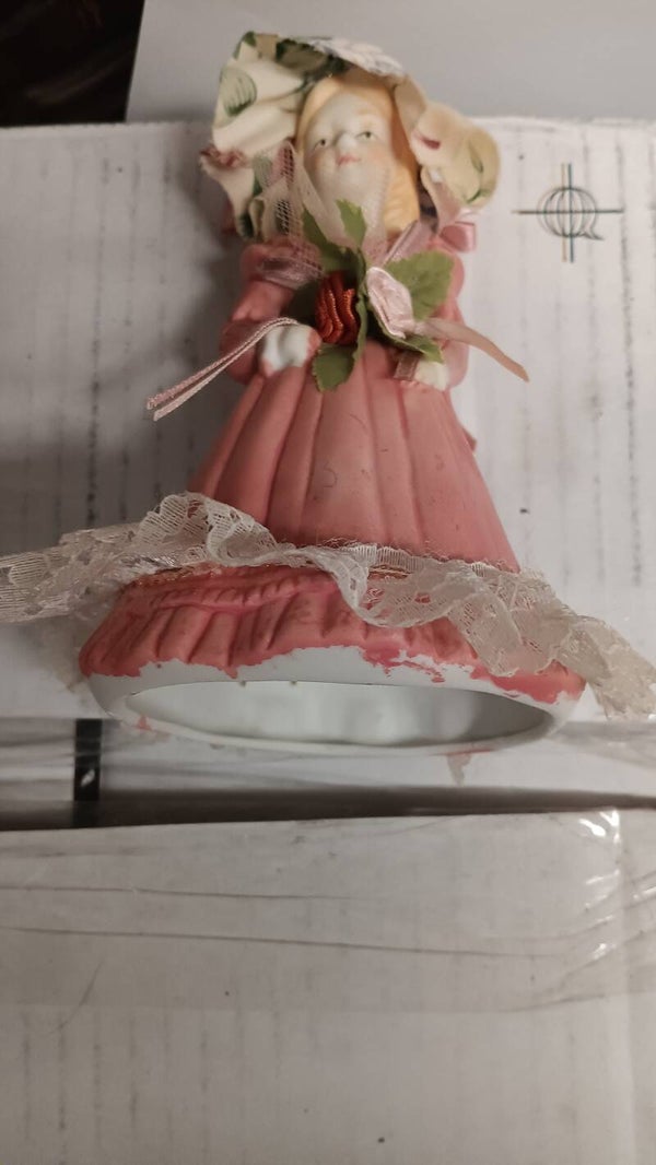 Vintage Ceramic Bell Southern Woman With Dress Design