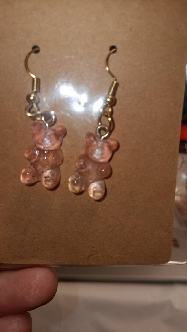 Ombre resin gummy bear earrings