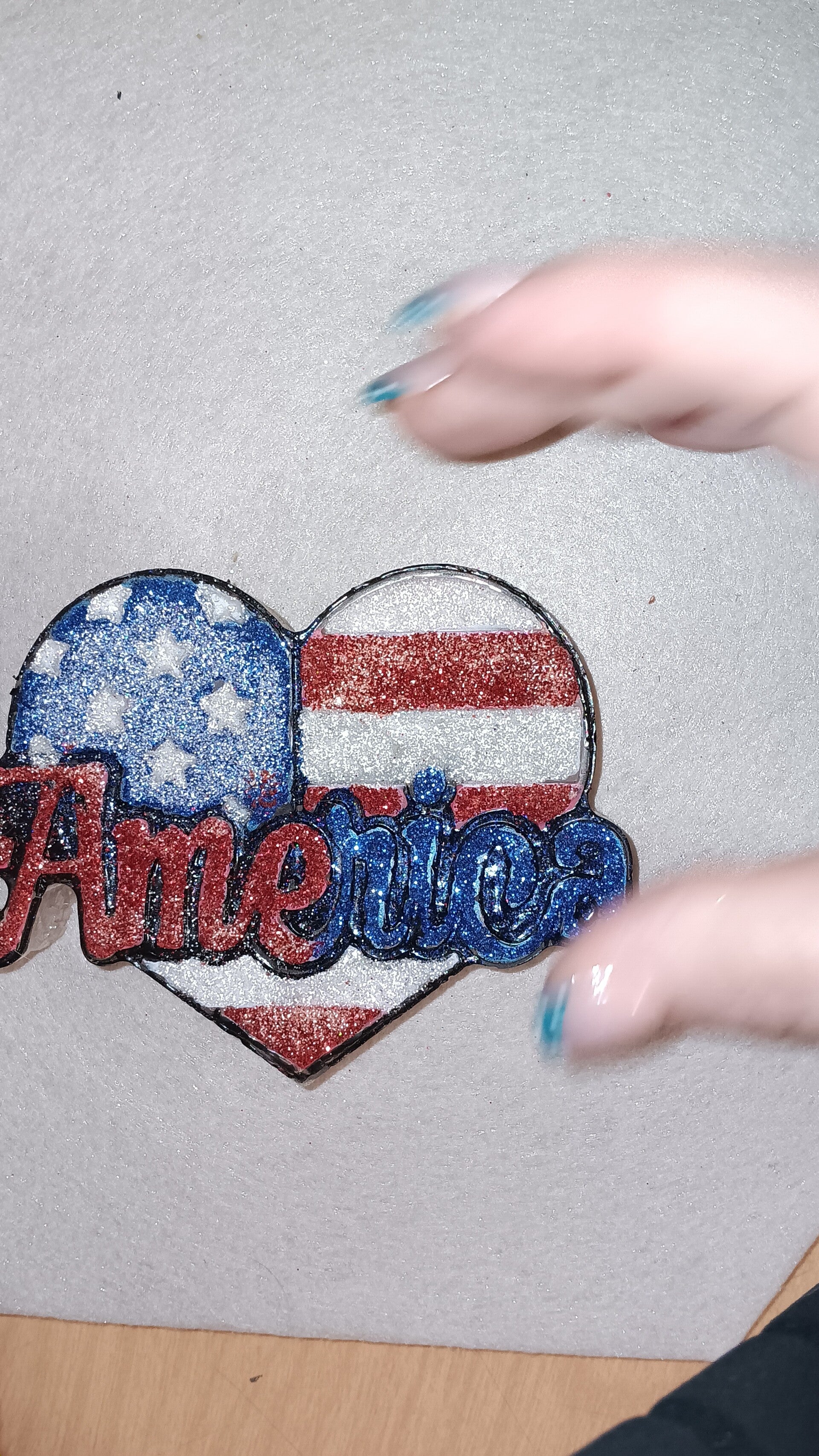 American flag heart car freshie