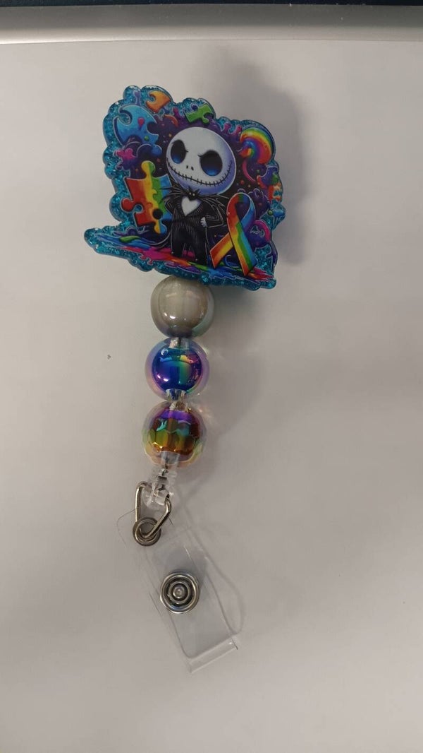 JACK SKELETON Rainbow Puzzle Rebel Badge Reel