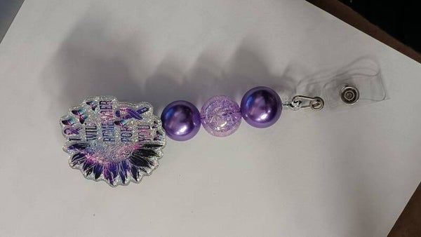 Purple Strength Sunflower Badge Reel