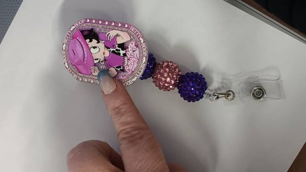 Betty boop Pink Cowgirl Glam Badge Reel