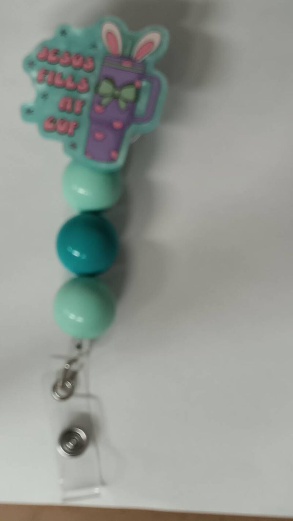 You Fill My Cup Bunny Badge Reel