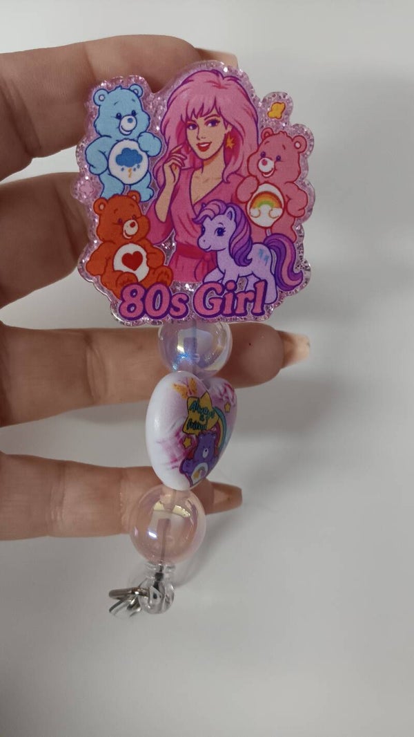 80's girl with care bears, my little ponies