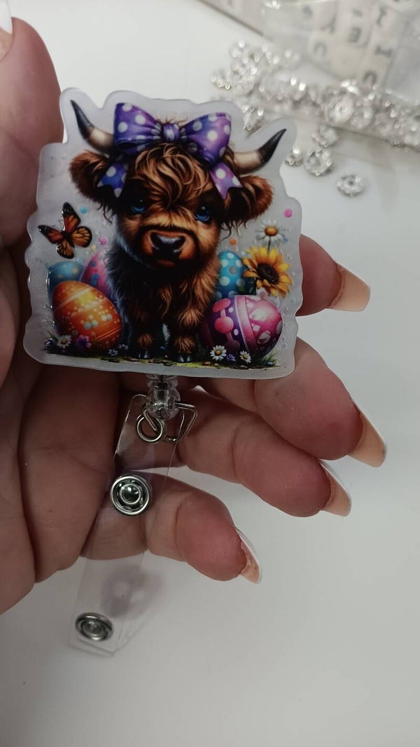 cow badge reel