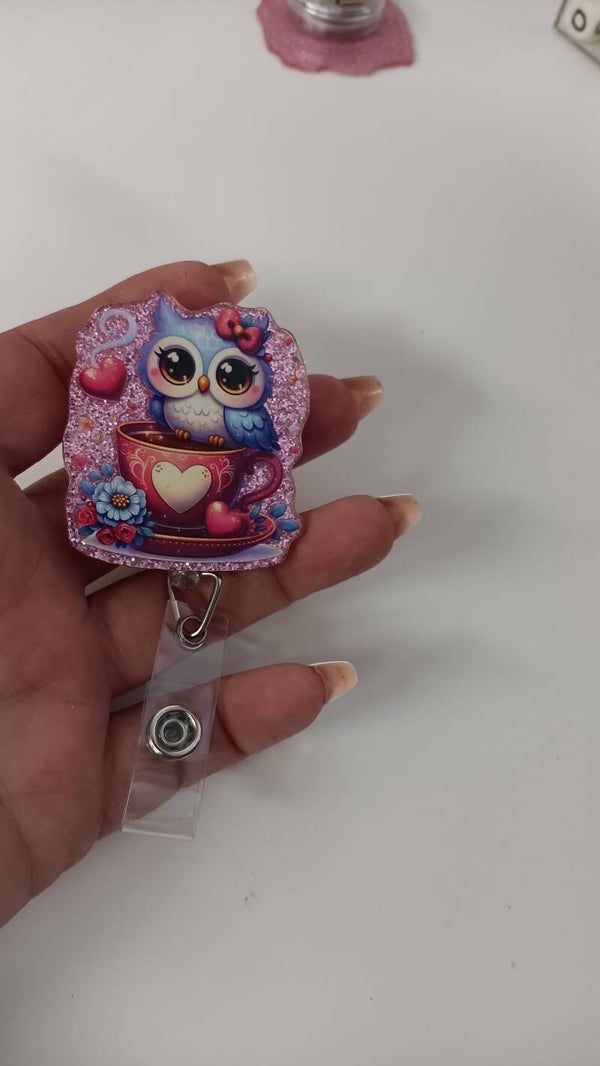 owl badge reel