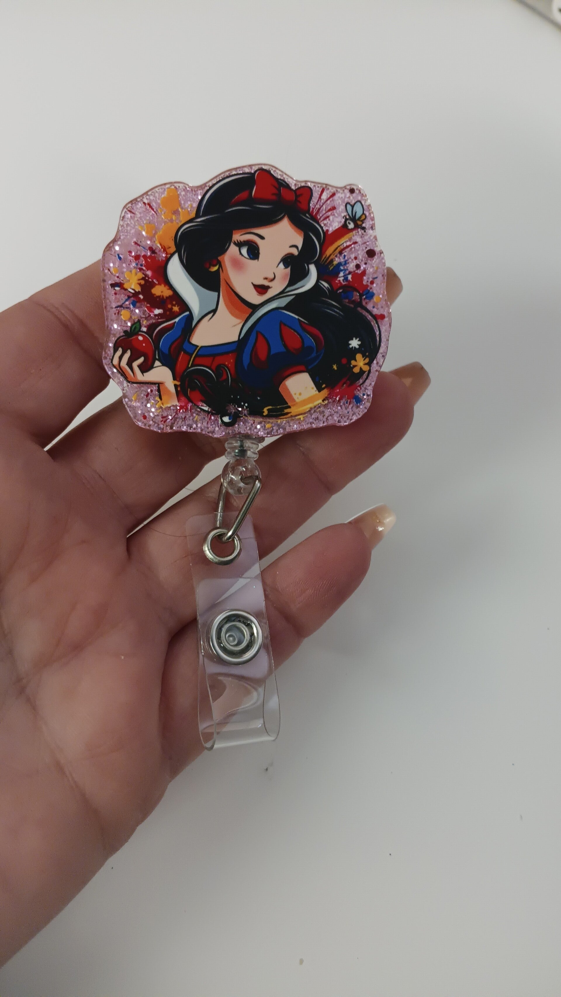 snow white badge reel