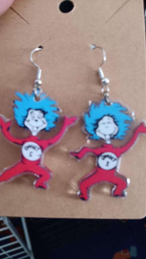 thing 1 and thing 2 earrings
