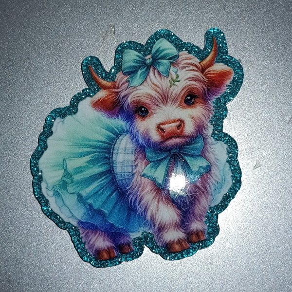 cow flateback for badge reel