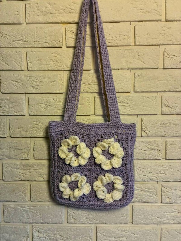 Patchwork No. 35 – Lavender Puff Tote