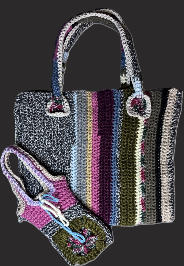 One-Off No. 26 – Handmade Crochet Tote with Matching Pouch