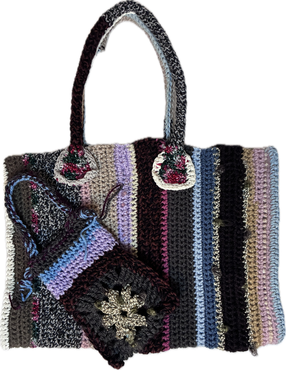One-Off No. 25 – Handmade Crochet Tote with Matching Pouch