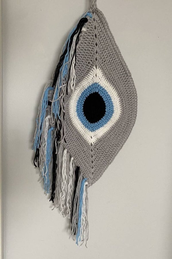 One-Off No. 48 – Handmade Crochet Evil Eye Wall Hanging