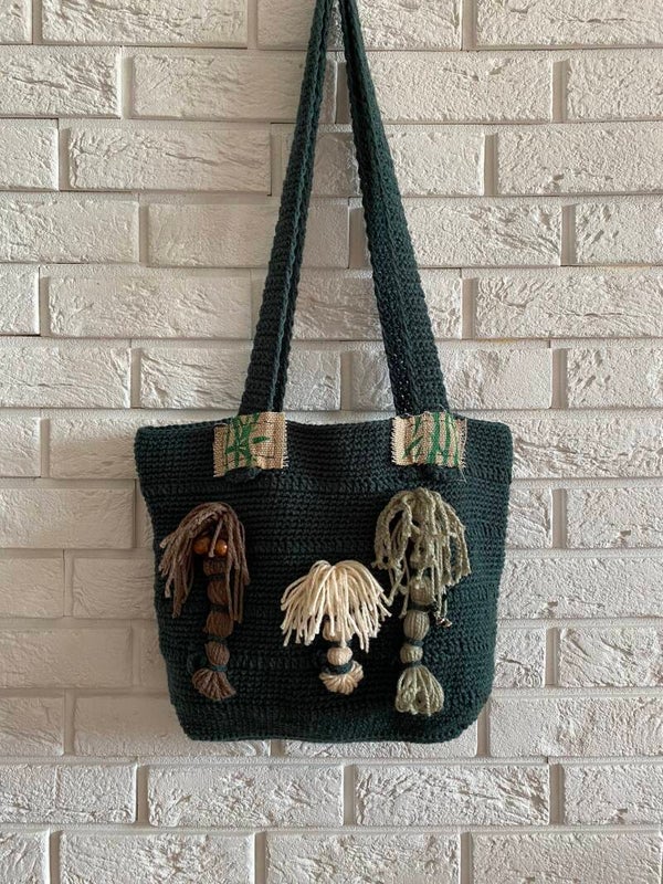 One-Off No. 19 – Crochet Woodland Spirit Tote