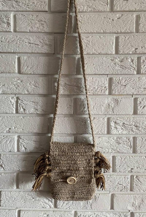 Little Everyday No. 4 – Handmade Crochet Natural Boho Mini Bag