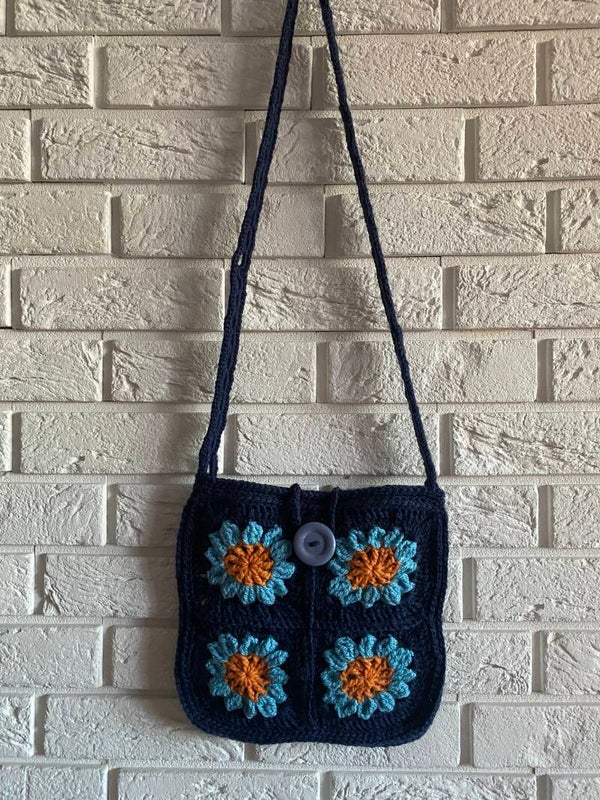 Patchwork No. 40 – Midnight Bloom Crossbody