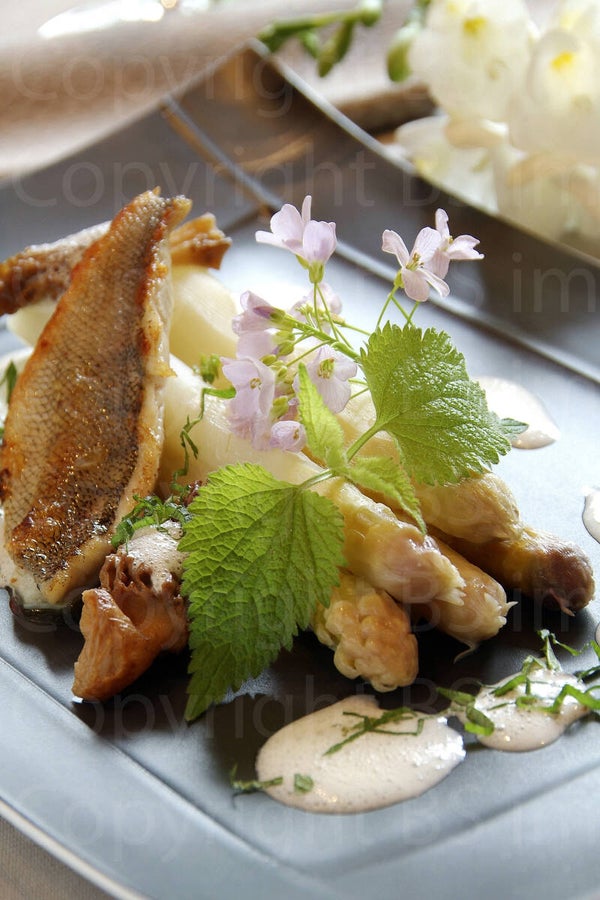 Filet de sandre et asperges blanches