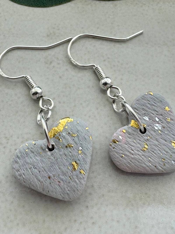Polymere Clay Heart Earrings