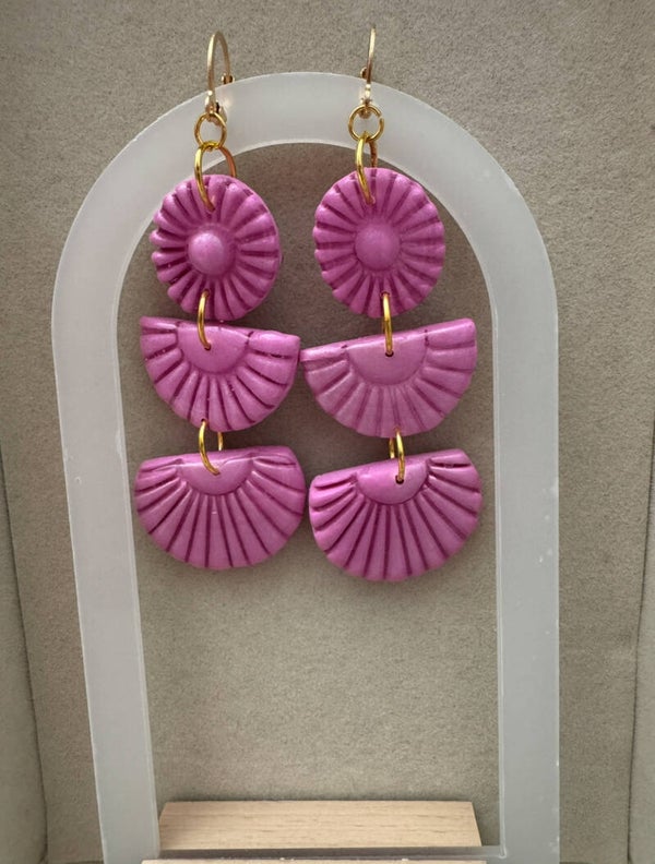 Pink Boho Style Earrings