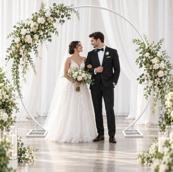 Round Wedding Arch | Circular Moon Gate Backdrop Frame