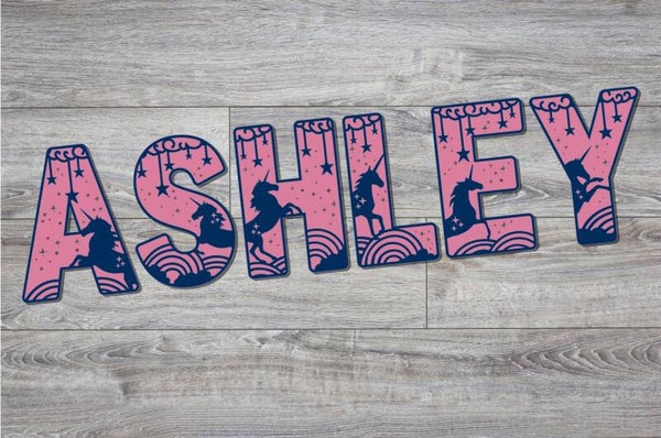 Lettres en bois Licorne