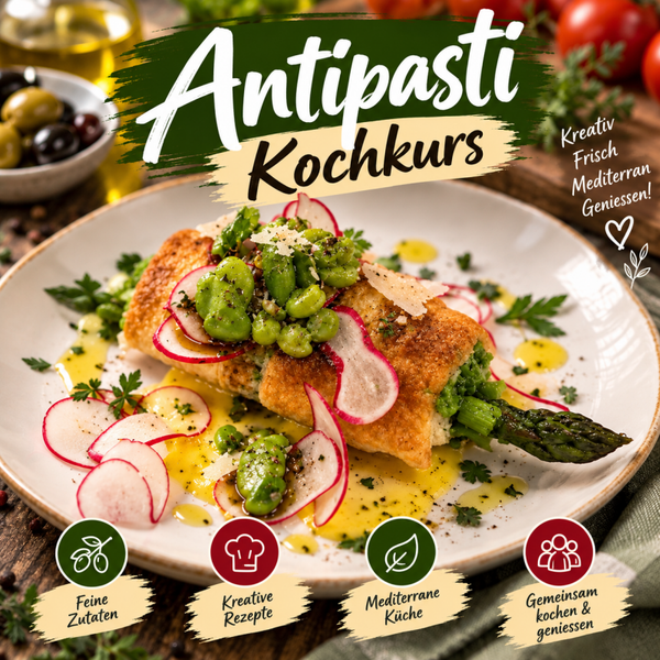 Kochkurs Antipasti am 25.09.26 von 18-22 Uhr
