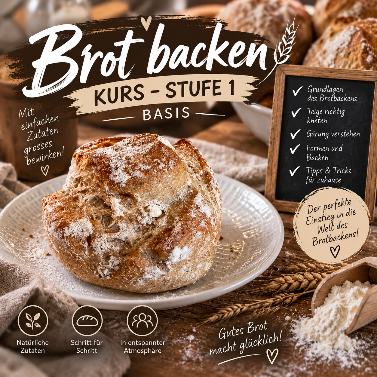 Backkurs Brot backen Stufe 1 Basis am 08.01.2027