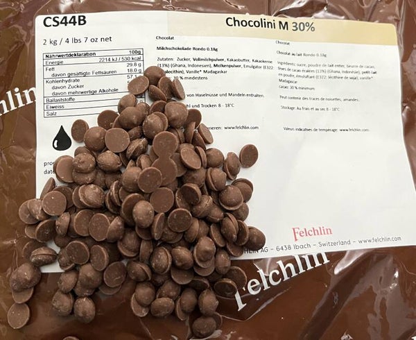 Felchlin Chocolini Mini Milch Drops speziell zum Backen 30% 2 kg