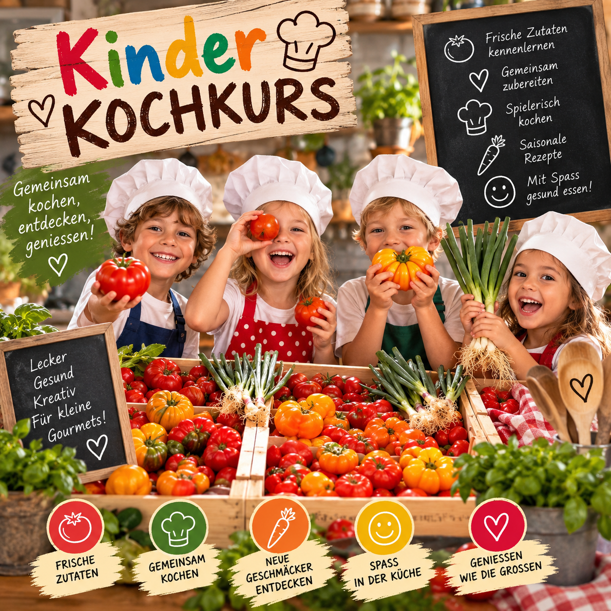 Kinder Kochkurs am 21.10.26 von 14 - 17 Uhr