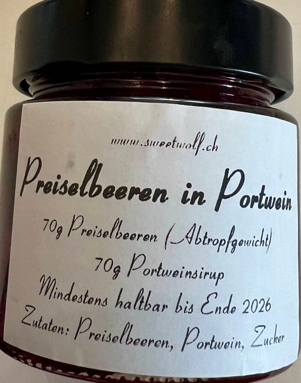 Hausgemachtes:  Preiselbeeren in Portwein