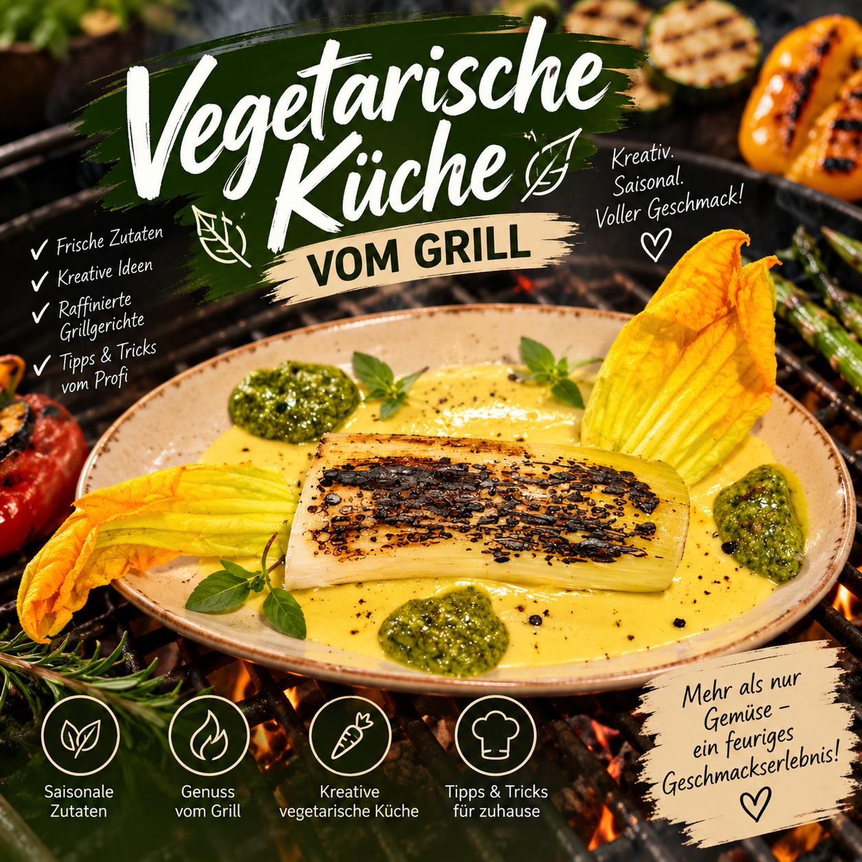 Kochkurs: Vegetarische Küche vom Grill am 16.10.26 von 18-22 Uhr