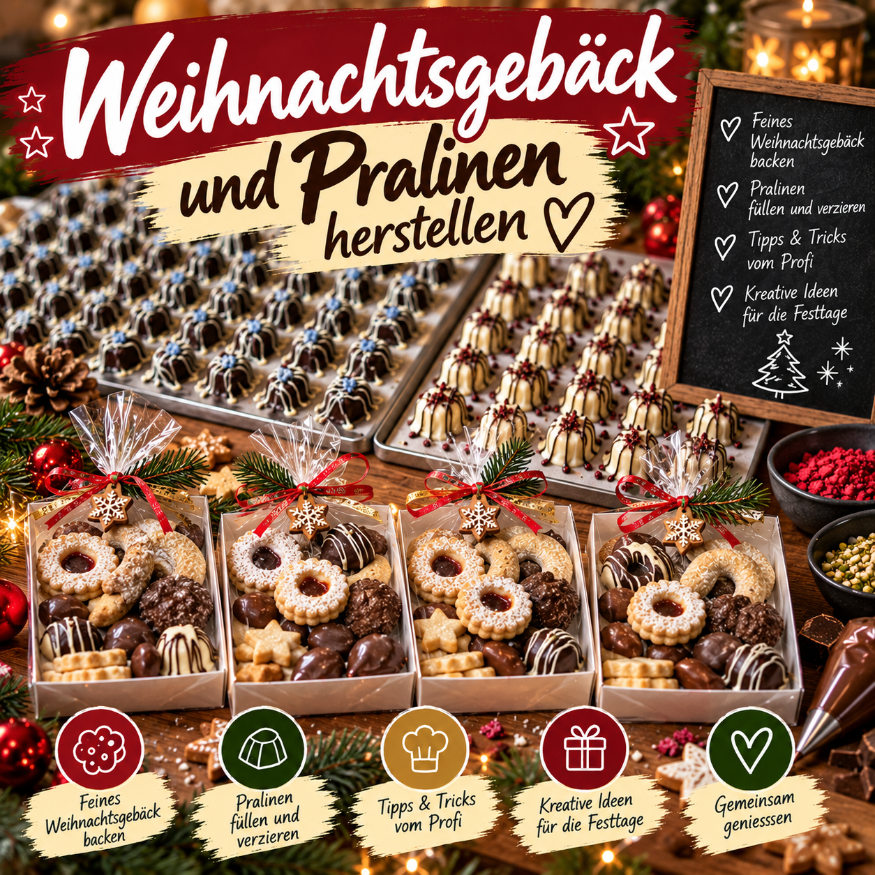 Weihnachtsgebäck und Pralinen am 06.12.26 von 14:30-18.30