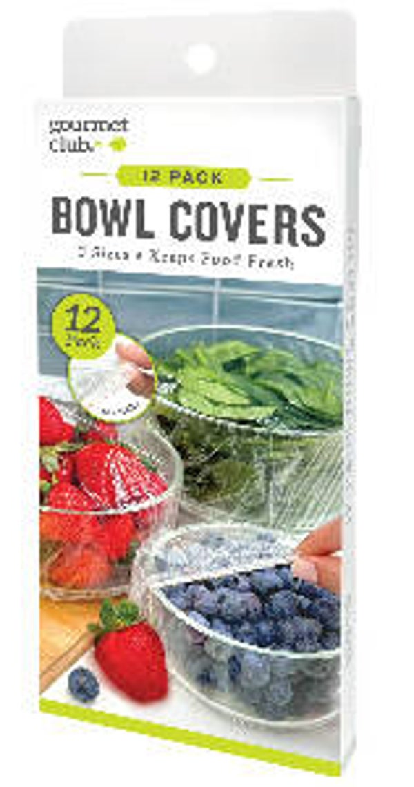 Gourmet Club Reusable Plastic Stretch to Fit Bowl Covers - 12 Count Variety Pack