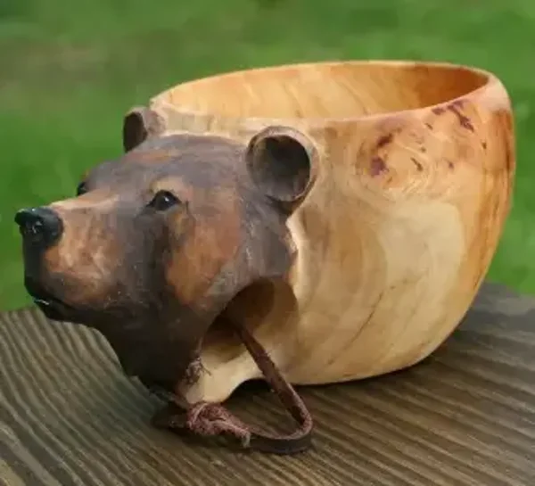 Bear Wooden Cup