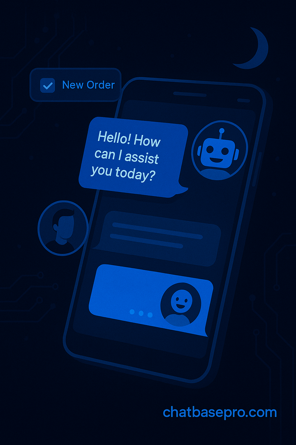 AI chatbot providing instant 24/7 customer support – ChatBasePro
