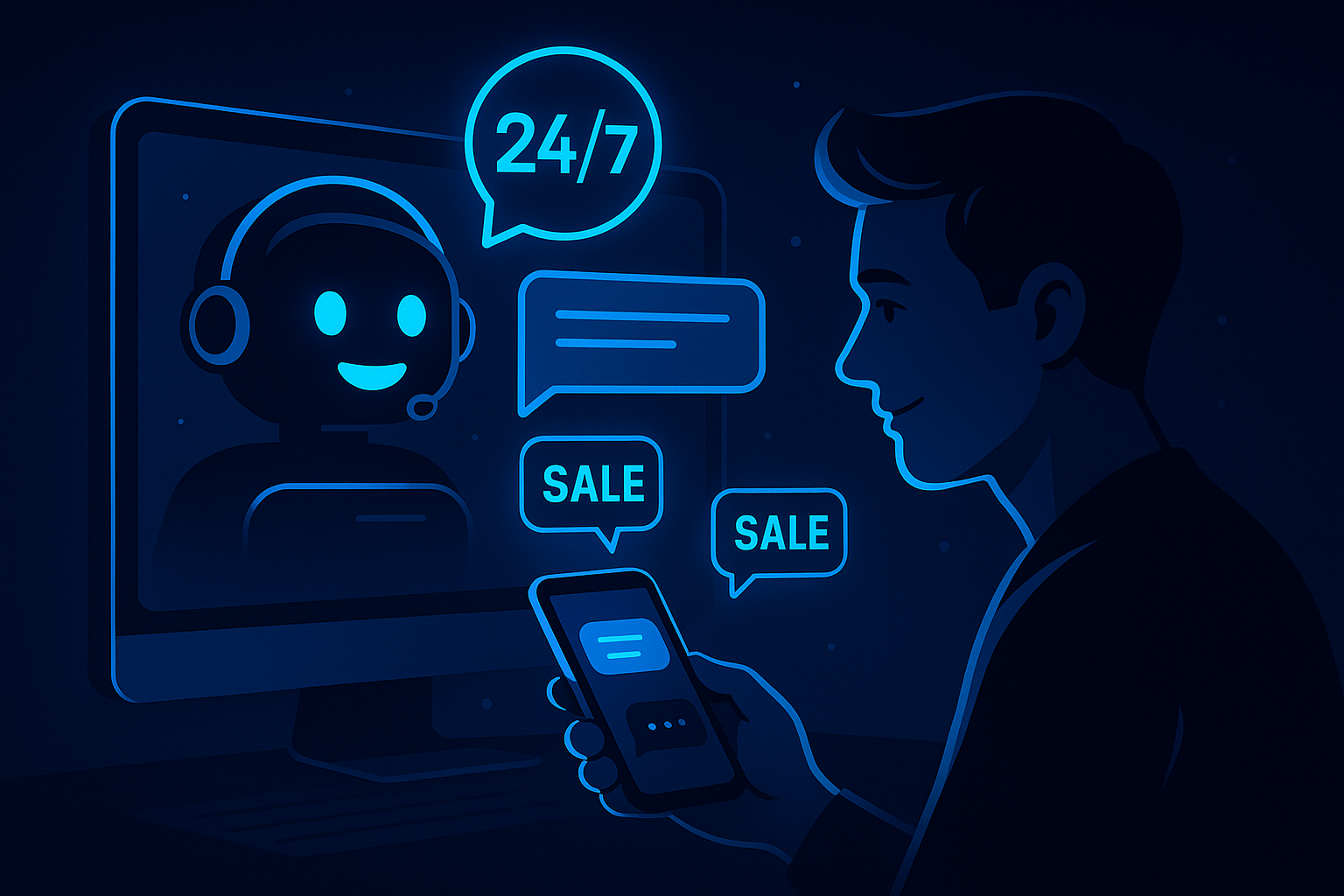 AI chatbot engaging customers to increase sales and improve ROI - ChatBasePro