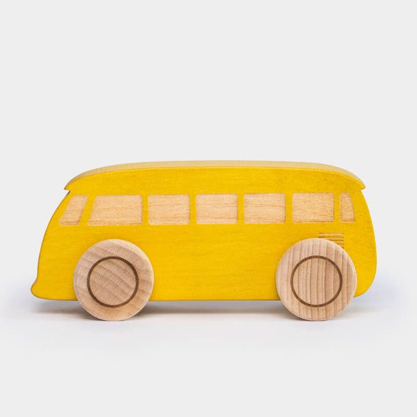 Bus en bois - Couleur Jaune