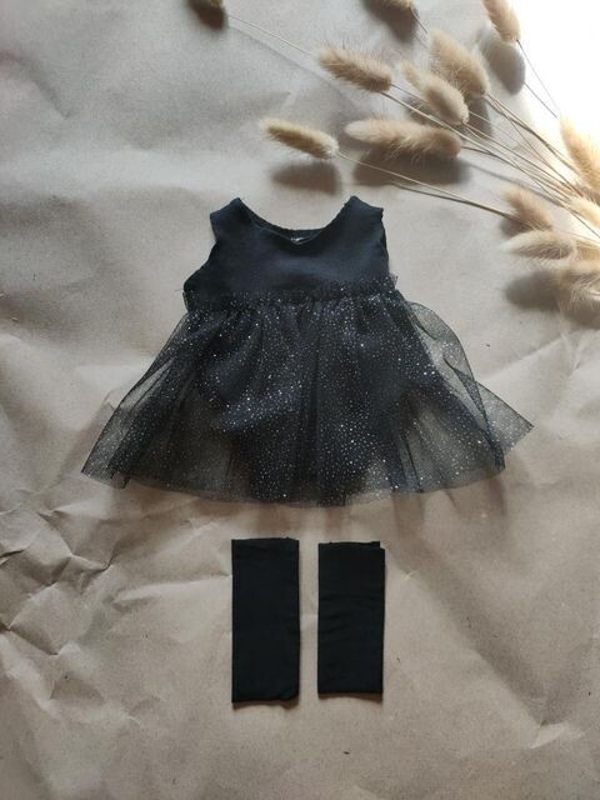 Vêtement Poupées - Tutu Noir avec body + jambières