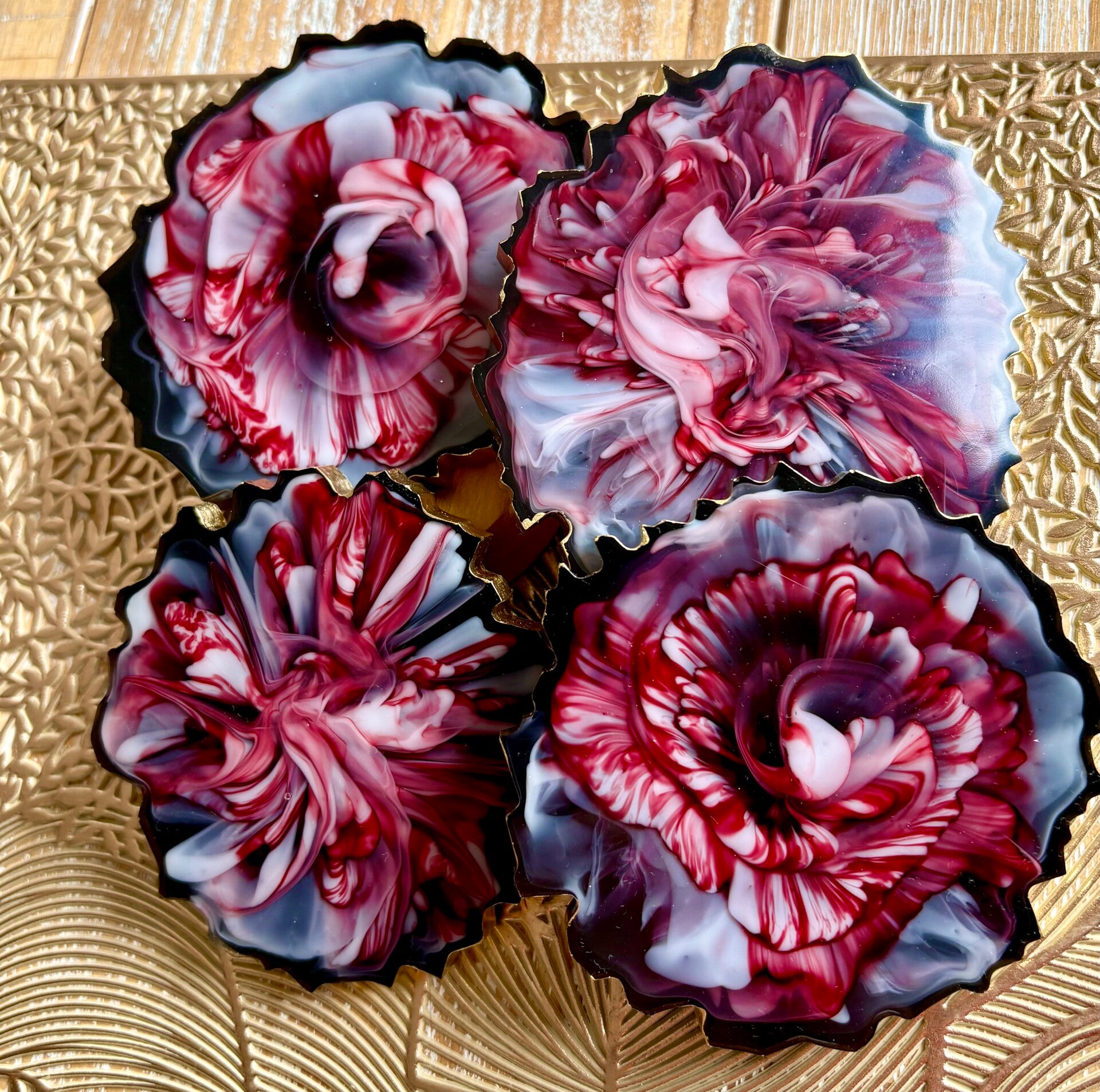 Resin bloom coasters small