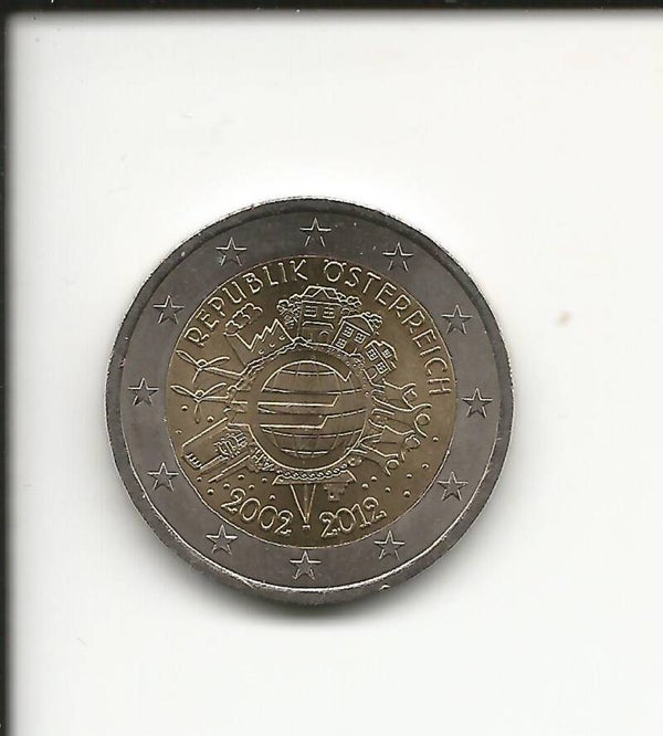 2012 Austria 2€ 10° Anniversario dell' Euro