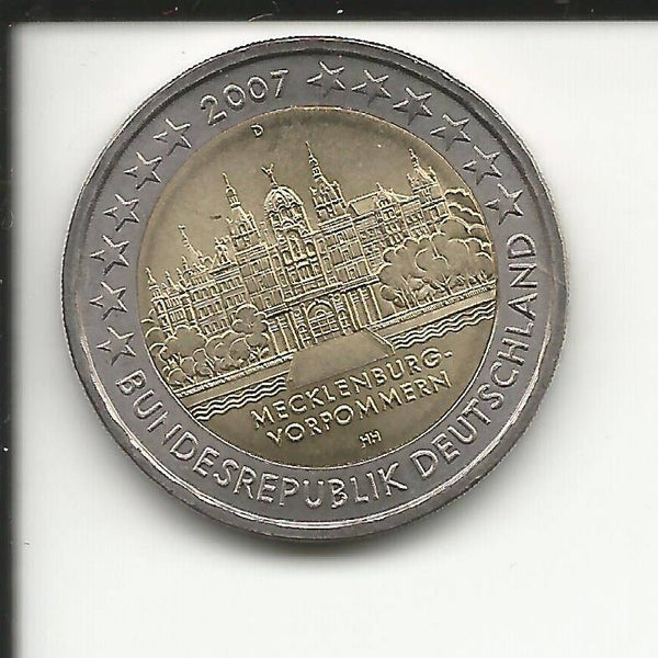 2007 Germania 2€ Meclemburgo zecca D