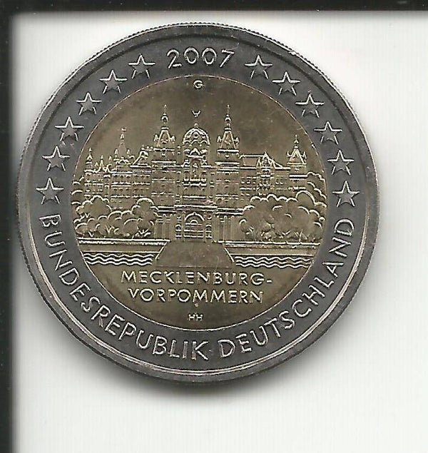 2007 Germania 2€ Meclemburgo zecca G