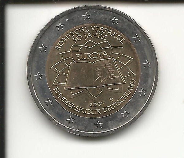 2007 Germania 2€ 50° Anniversario trattati di Roma Zecca D
