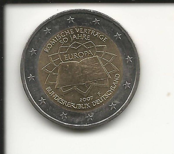 2007 Germania 2€ 50° Anniversario trattati di Roma zecca F